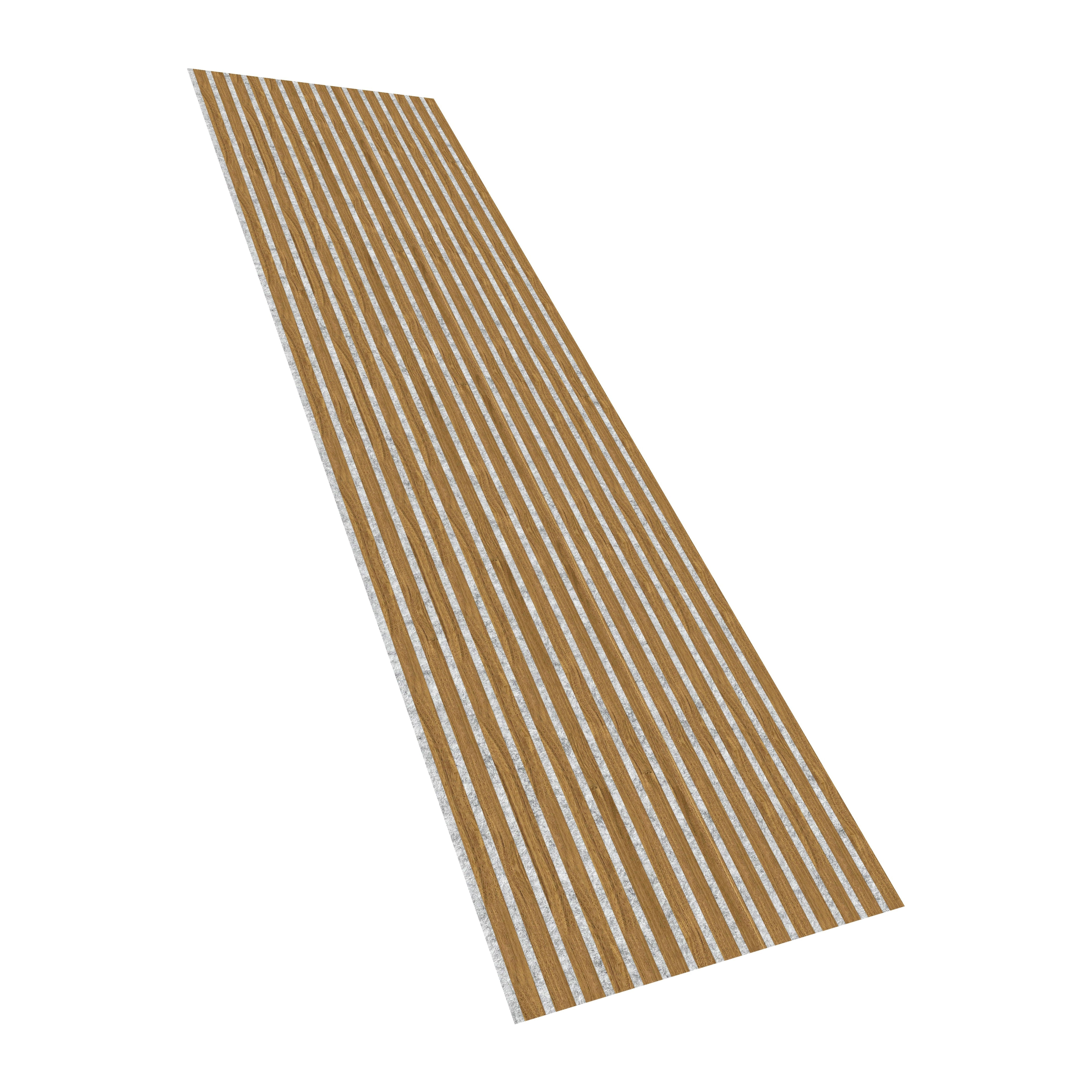 PANELUX™ Black Walnut (Grey Felt) Acoustic Slat Wall Panel (9' Height) - PICK UP PRICE ONLY