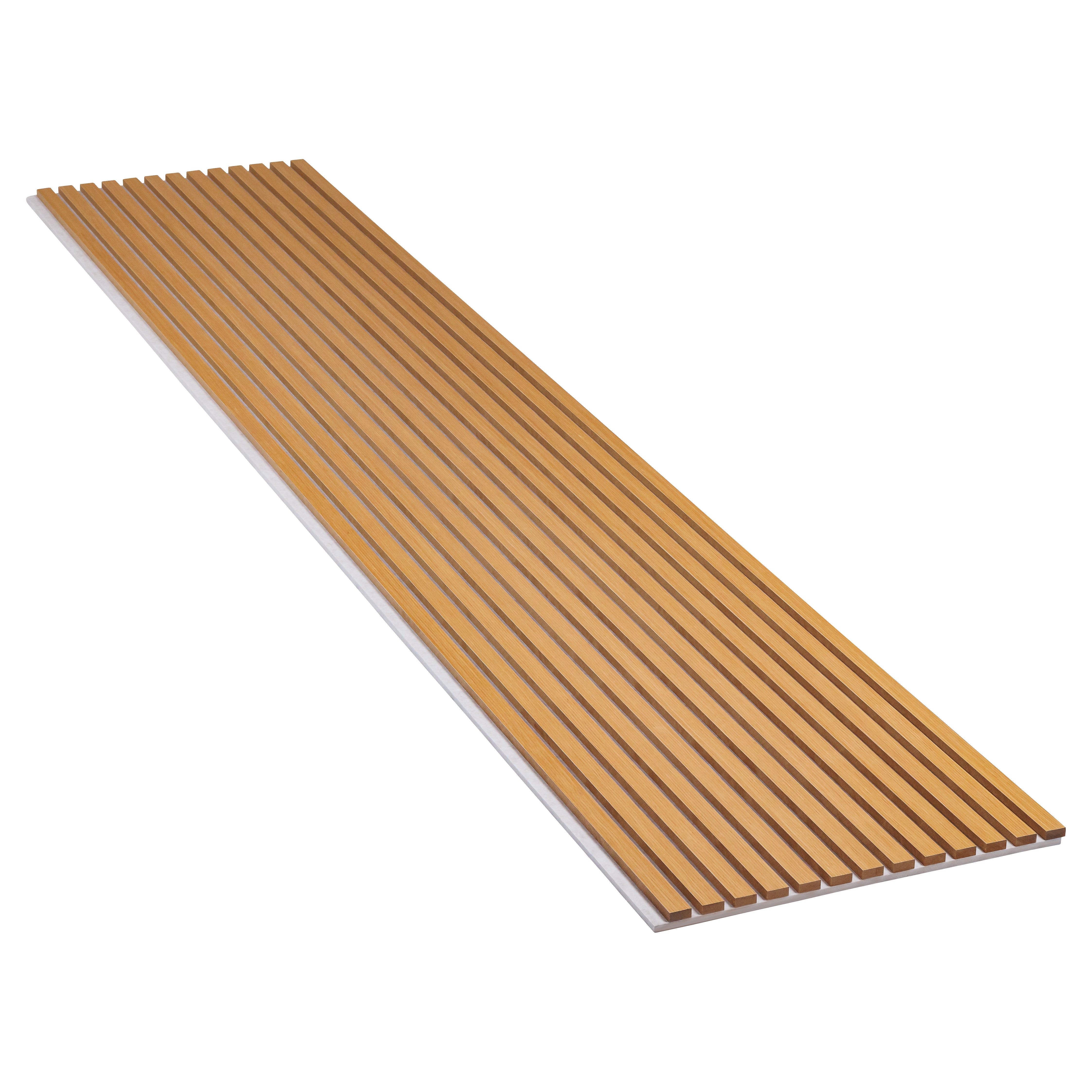 LOG PANELUX™ Brown Oak (Light Camel Felt) Acoustic Slat Wall Panel (9' Hei